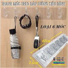 Chuyên sỉ lẻ Thanh Móc Treo Cường lực treo quần áo Siêu Dính Dán Tường loại 6 móc hàng loại 1