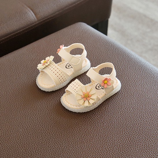 Sandal tập đi siêu êm mềm nhẹ hoa 1 bông lệch dễ thương cho bé gái