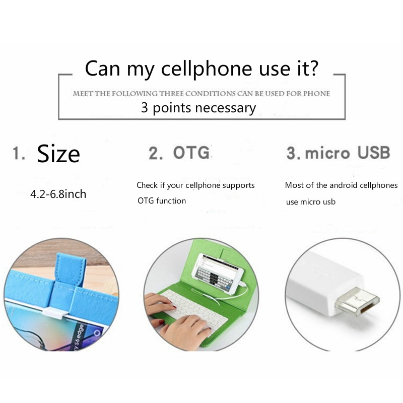 Bao da pu bảo vệ kết hợp bàn phím có cổng micro usb cho điện thoại android 7 inch