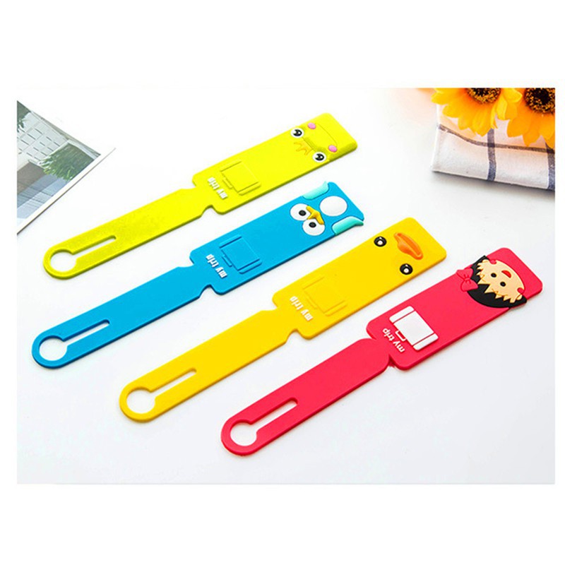 Thẻ ghi thông tin cá nhân gắn hành lý chất liệu silicon họa tiết dễ thương