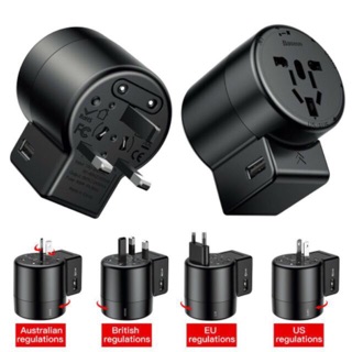 Củ sạc chân cắm xoay đa năng baseus-Baseus Rotation Type Universal 2 Port USB 2.4A