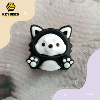 Artisan Keycap - Nút bàn phím cơ resin handmade Lessy Đen Trắng