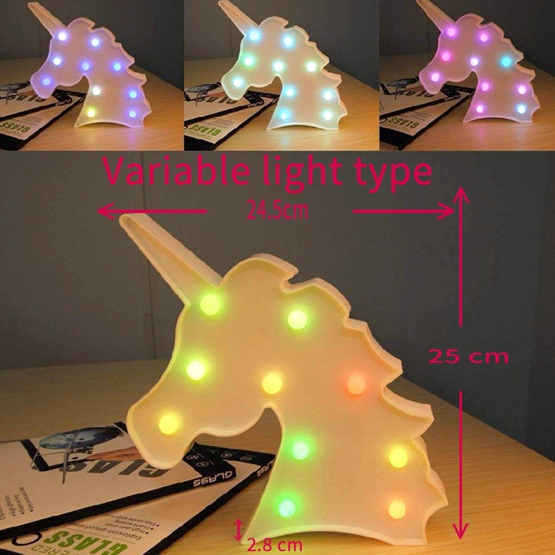 LED Night Light Baby Unicorn Party Lamp 3D RGB Colorful Lamp Animal Children's Gift Bedroom Table Decoration