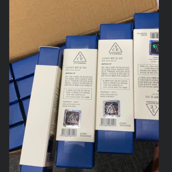 Son 3CE - Son kem 3CE vỏ xanh siêu hot check mã vạch