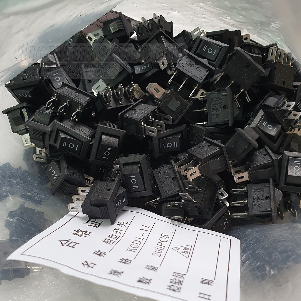Công Tắt Bập Bênh - Nhỏ - KCD1-11 2P 3P - 250V 3A 10x15mm
