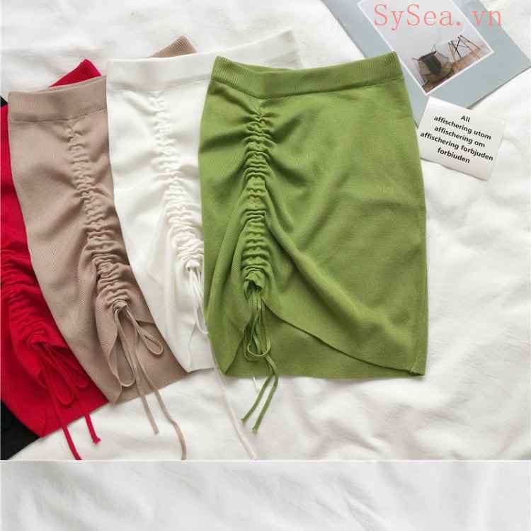 Chân Váy Dệt Kim Lưng Cao Thiết Kế Quyến Rũ Thời Trang Mùa Hè Dành Cho Nữ