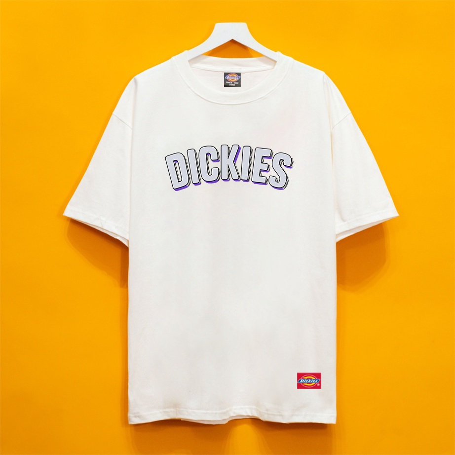 Áo Thun Dickies Logo Trắng Cong form rộng - T-Shirt Dickies cao cấp-DK04-Streetwears SG