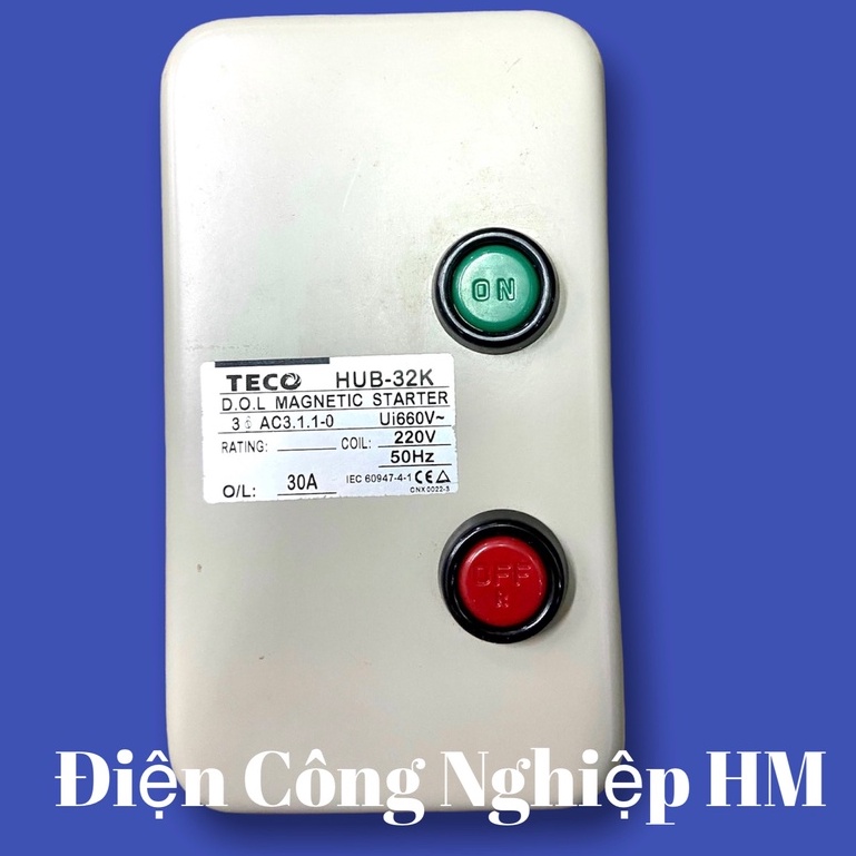 Khởi Động Từ Hộp 32A 3 Pha TECO HUEB-32K, Điện Áp Cuộn Hút 220V Và 380V HÀNG CHÍNH HÃNG