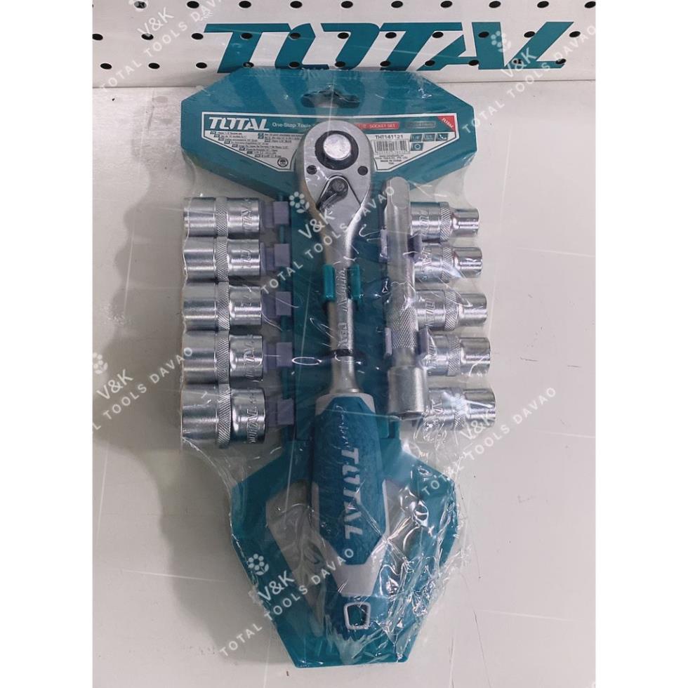 Bộ 12 cái socket 1/2 inch &amp; cần 2 chiều TOTAL THT141121