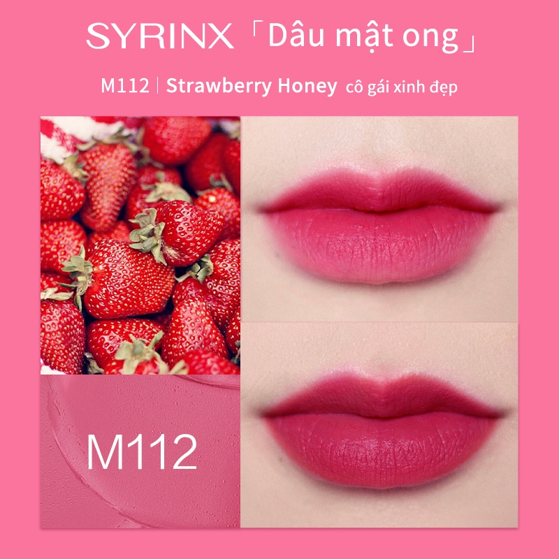 Son lì SYRINX kết cấu nhung mịn lên màu lâu trôi không dễ phai màu son nữ sinh 3g