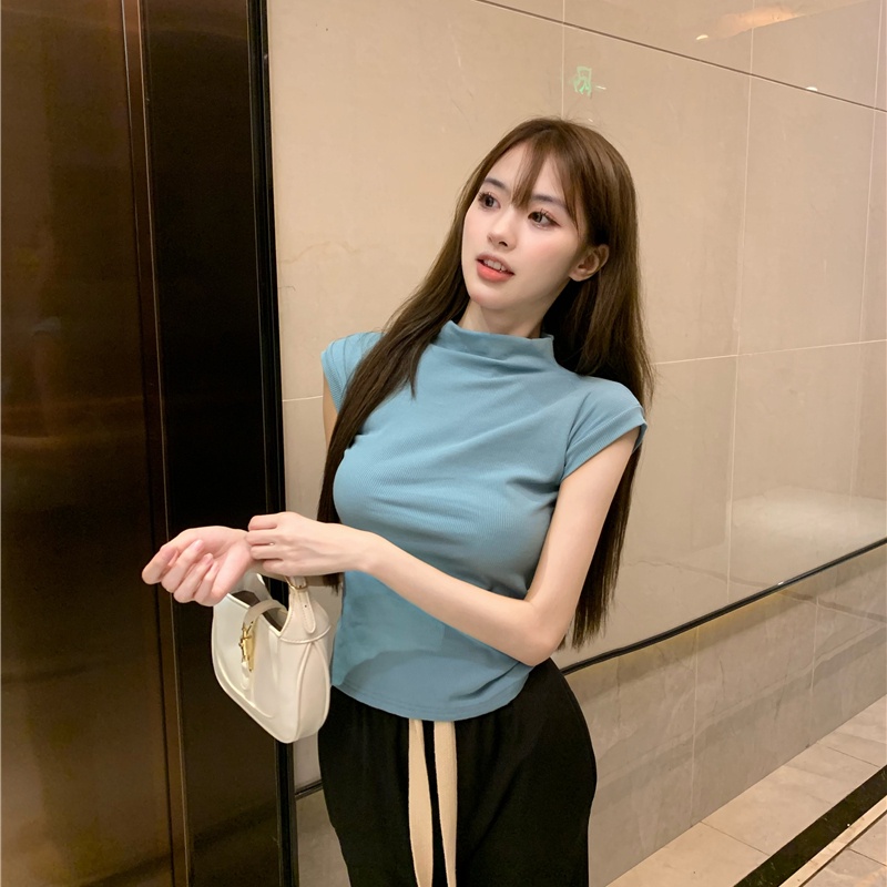 SUXI Áo Sát Nách Cổ Tròn Dáng Ôm Thời Trang Mùa Hè Hàn Quốc Cho Nữ