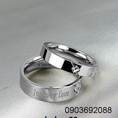 Nhẫn đôi nam nữ, nhẫn cặp tình nhân forever love N39 - quà tặng valentine