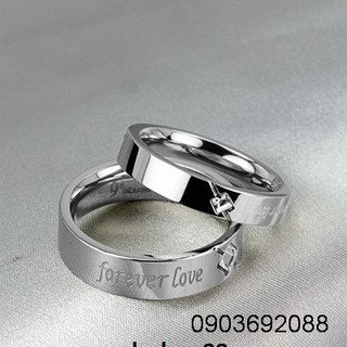 Nhẫn đôi nam nữ, nhẫn cặp tình nhân forever love N39 - quà tặng valentine
