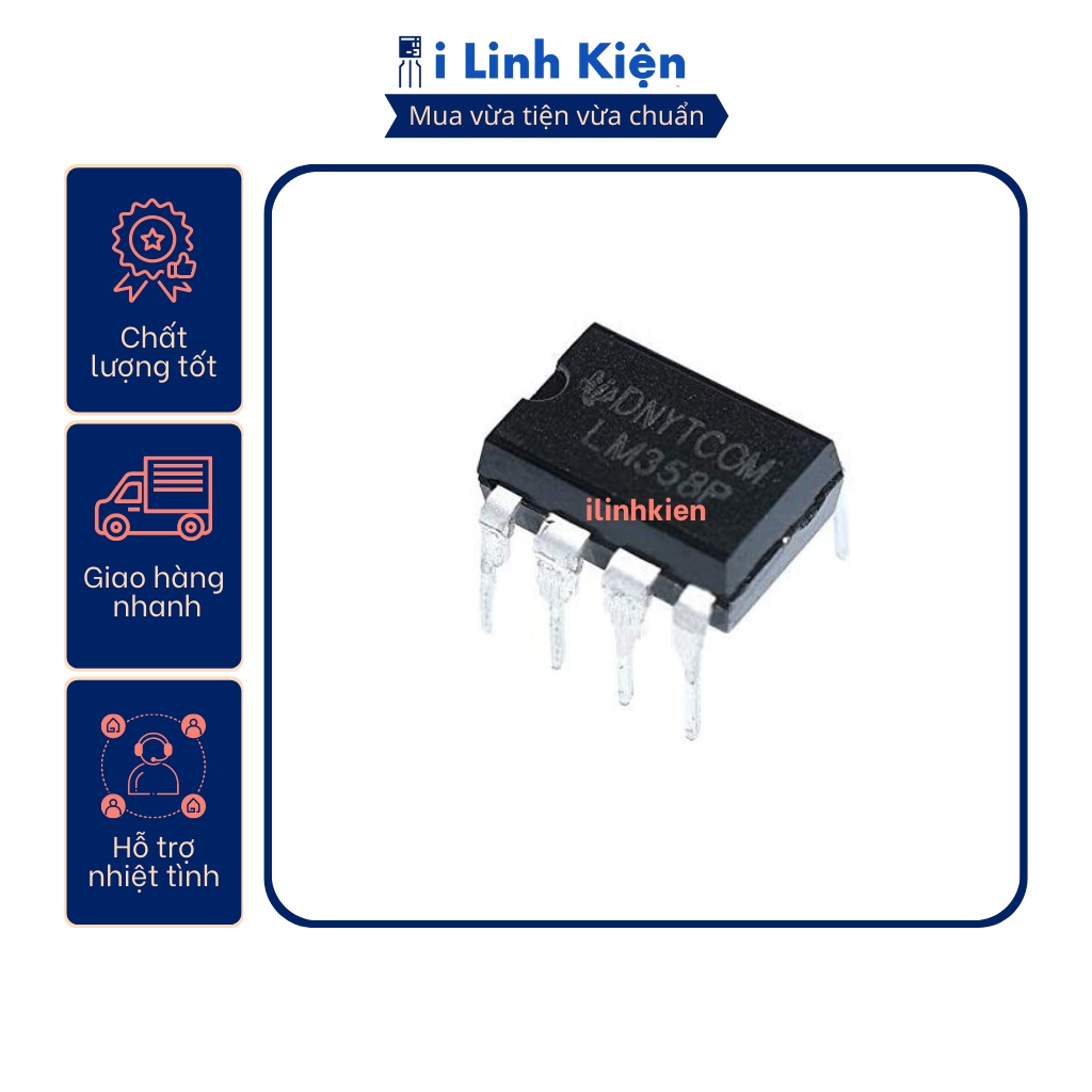 LM358 IC khuyếch đại thuật toán chân cắm chất lượng tốt.
