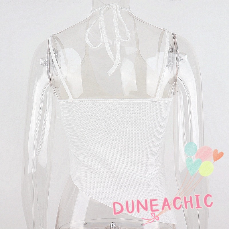 DUNEA Áo Tank Top Màu Trơn Hở Lưng Phong Cách Đường Phố Gợi Cảm Cho Nữ