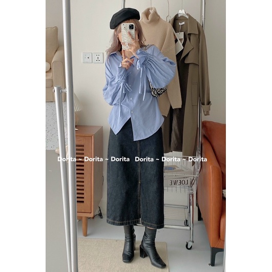 Áo sơ mi cổ nơ say tay bèo 0201 - Dorita Boutique