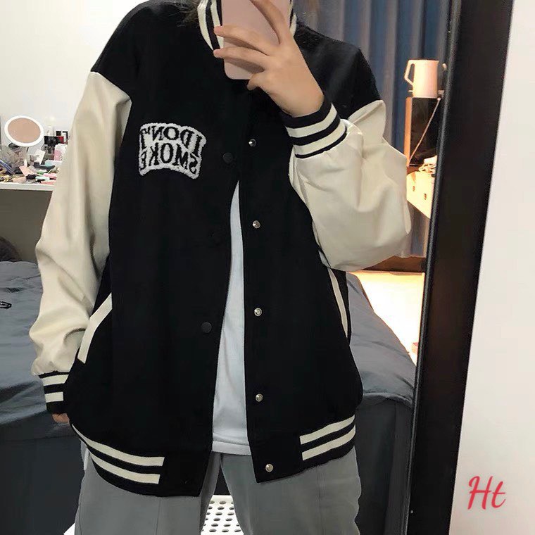 Áo Bomber nỉ phối tay I Dont Smoke HTH0921