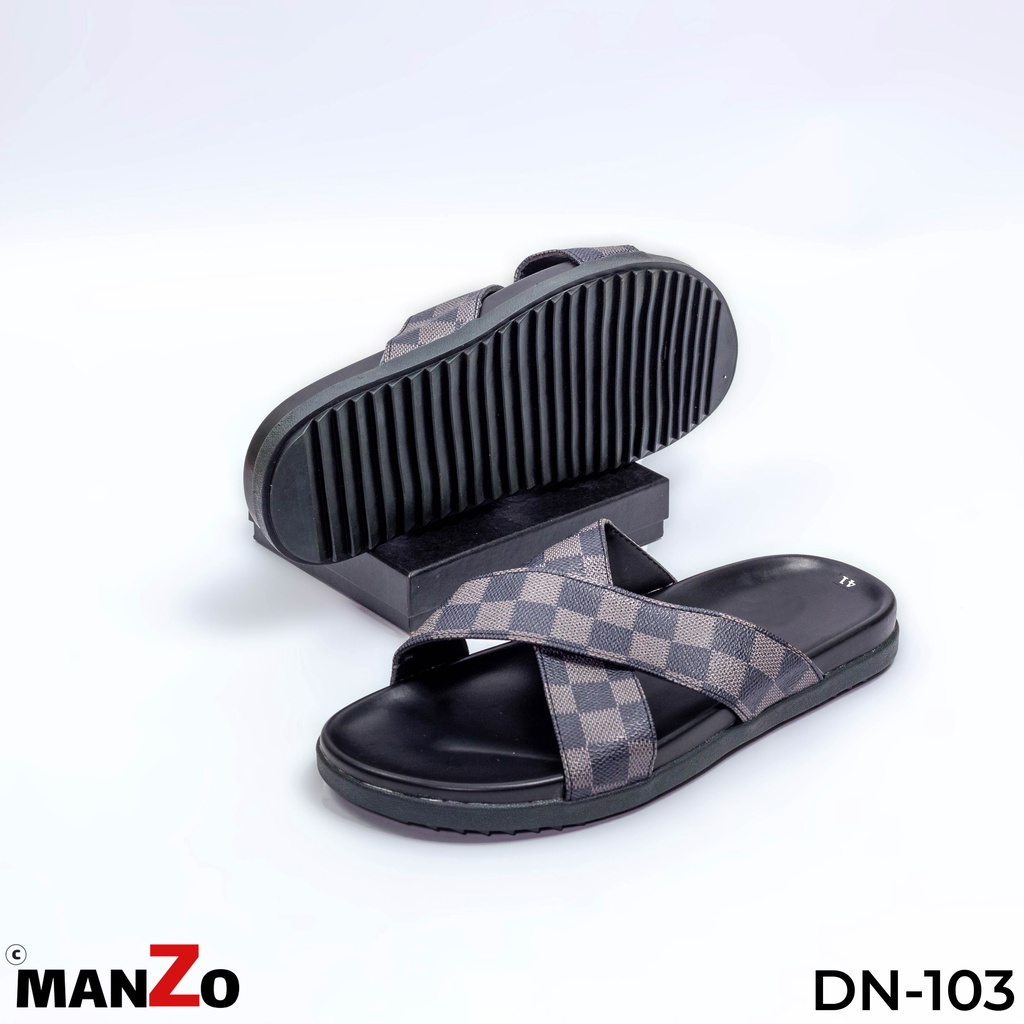 Dép da nam thời trang - Dép nam quai chéo cao cấp - MANZO DN 103 - Manzo Store