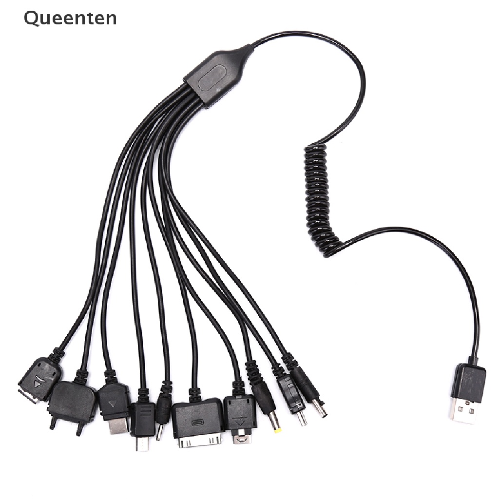 Queenten Universal 10 in 1 Multi-Function Cell Phone Game USB Charging Cable Charger QT