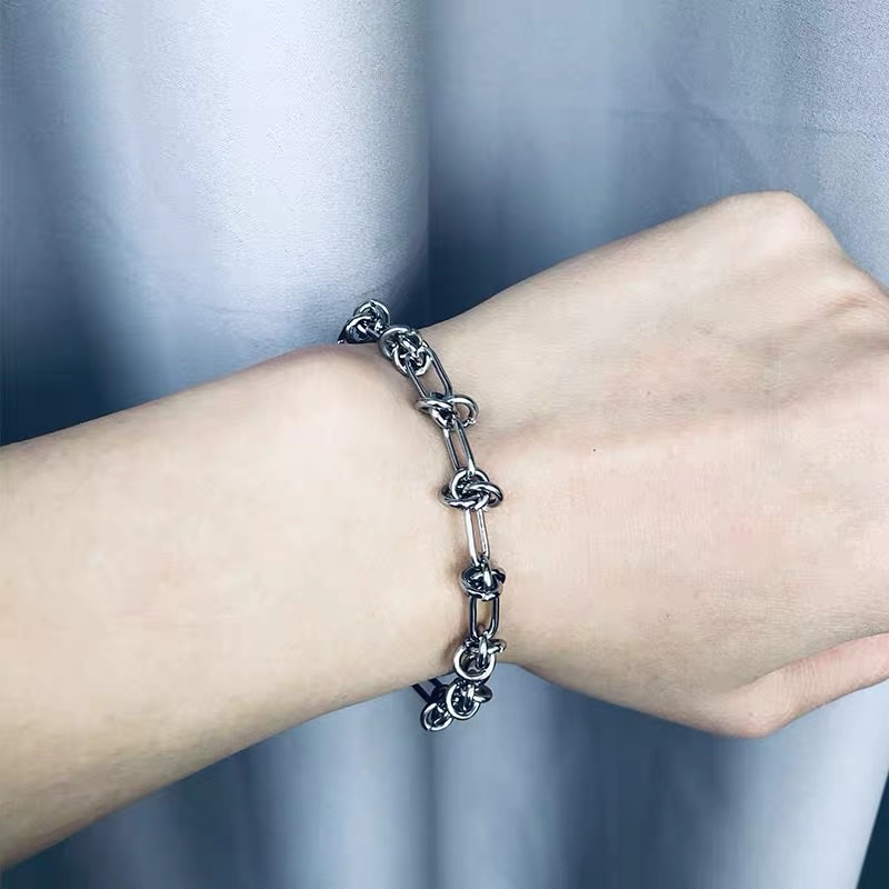 Vòng Tay Thép Titan Không Gỉ Mắt Xích Giả Gai Phong Cách Punk Gothic Phụ Kiện Trang Sức Thời Trang Unisex