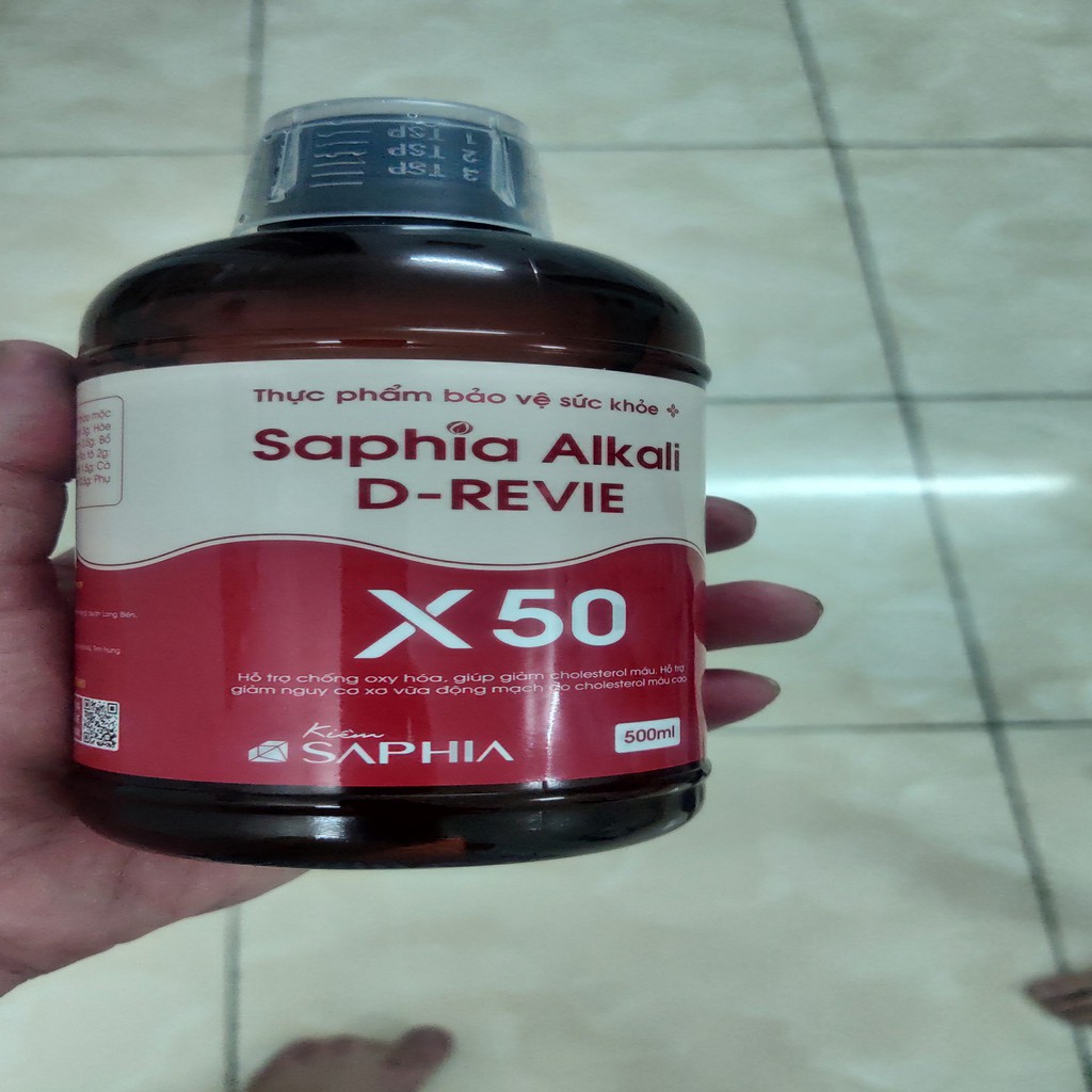 Thực phẩm CHỐNG LÃO HÓA kiềm Saphia X50 chai 500ml