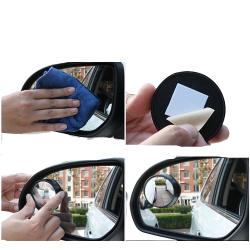 Combo 2 gương cầu lồi Spot Mirror HF-213 dán kính chiếu hậu xóa điểm mù cho ô tô, xe máy, xe tải, kính lồi gắn gương xe