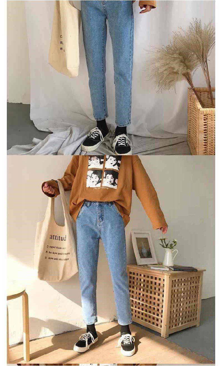 Quần jean denim ống đứng phong cách cổ điển cho nữ | BigBuy360 - bigbuy360.vn
