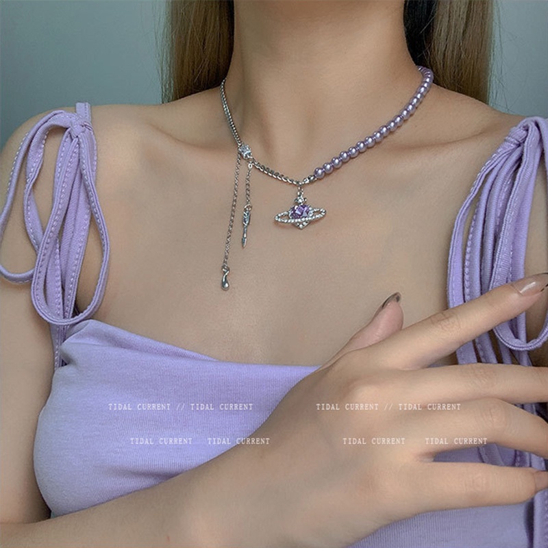 Dây Chuyền Hình Trái Tim Màu Tím Thời Trang Cho Nữ