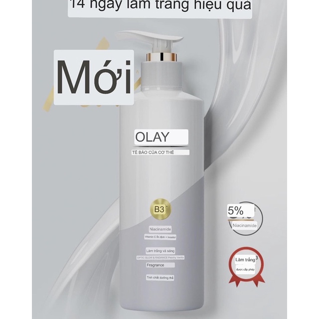 Dưỡng Thể Olay B3 Xám Optic Glow Trắng Da Bản Mới