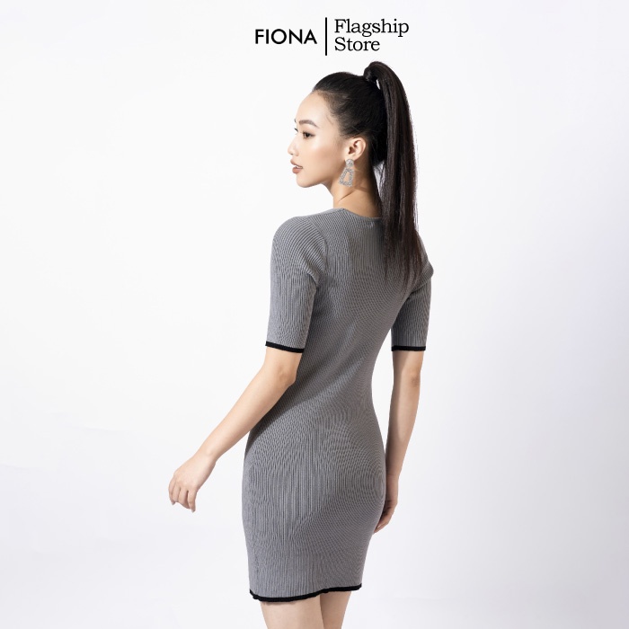 Đầm Len Body Nữ FIONA, Đầm Nữ Cộc Tay Ôm Quyến Rũ Mã F850578