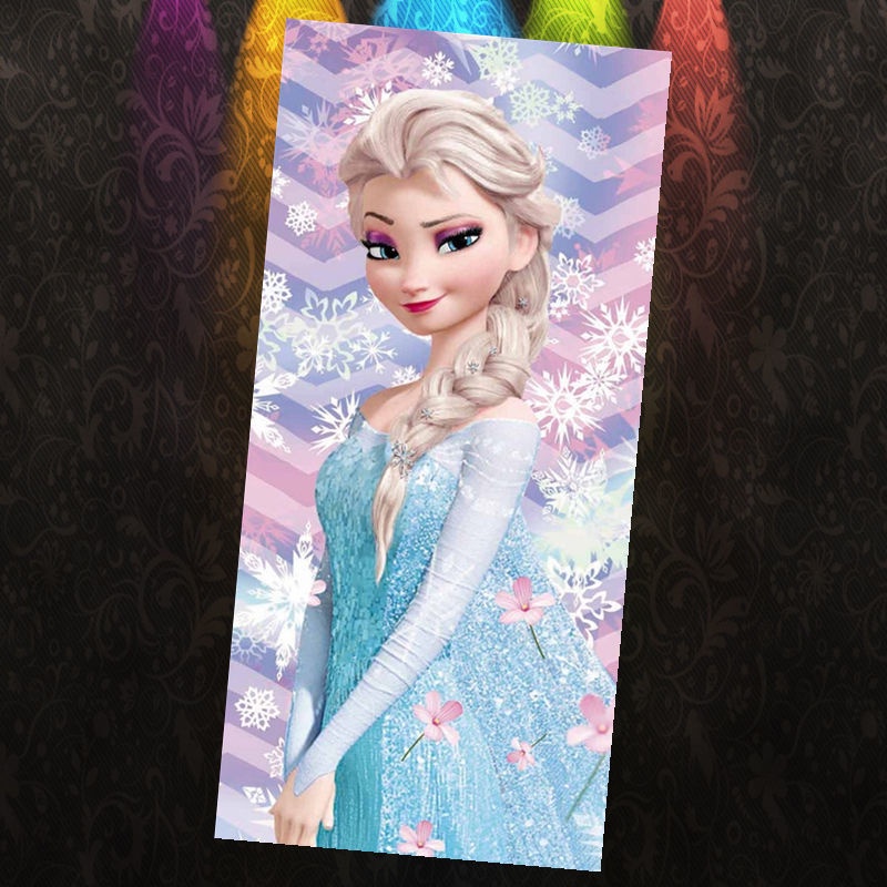 Disney Khăn Tắm Vuông Nhỏ Hình Công Chúa Elsa Hoạt Hình Frozen Cho Trẻ Em