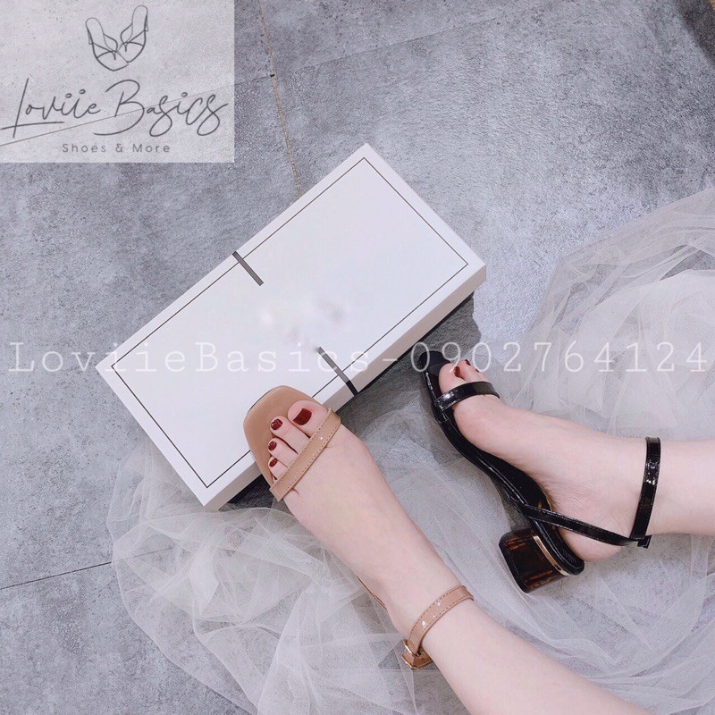 SANDAL NỮ CAO GÓT LOVIIE BASICS - SANDAL CAO GÓT ĐẾ VUÔNG 3CM - SANDAL NỮ QUAI MẢNH ĐẾ VUÔNG GÓT TRONG 3 PHÂN G200303