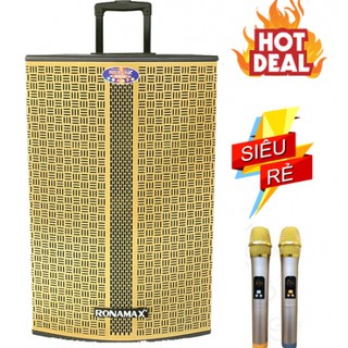 Loa kéo karaoke 4.5 tấc Ronamax MC15  thùng gỗ 600W Tặng 2 micro vàng ánh