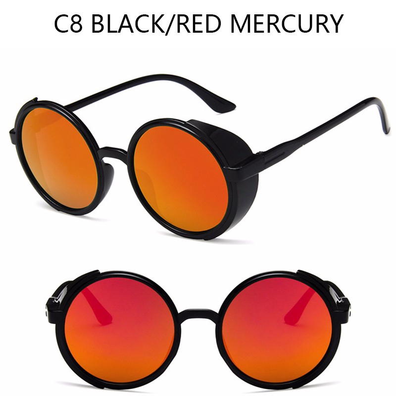 Kính mát gọng tròn kim loại phong cách Retro cho nam và nữ