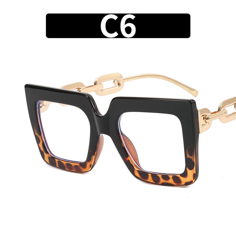 Mắt Kính Gọng Vuông Chống Ánh Sáng Xanh In Họa Tiết Da Báo Thời Trang Phương Tây Cho Nam Và Nữ