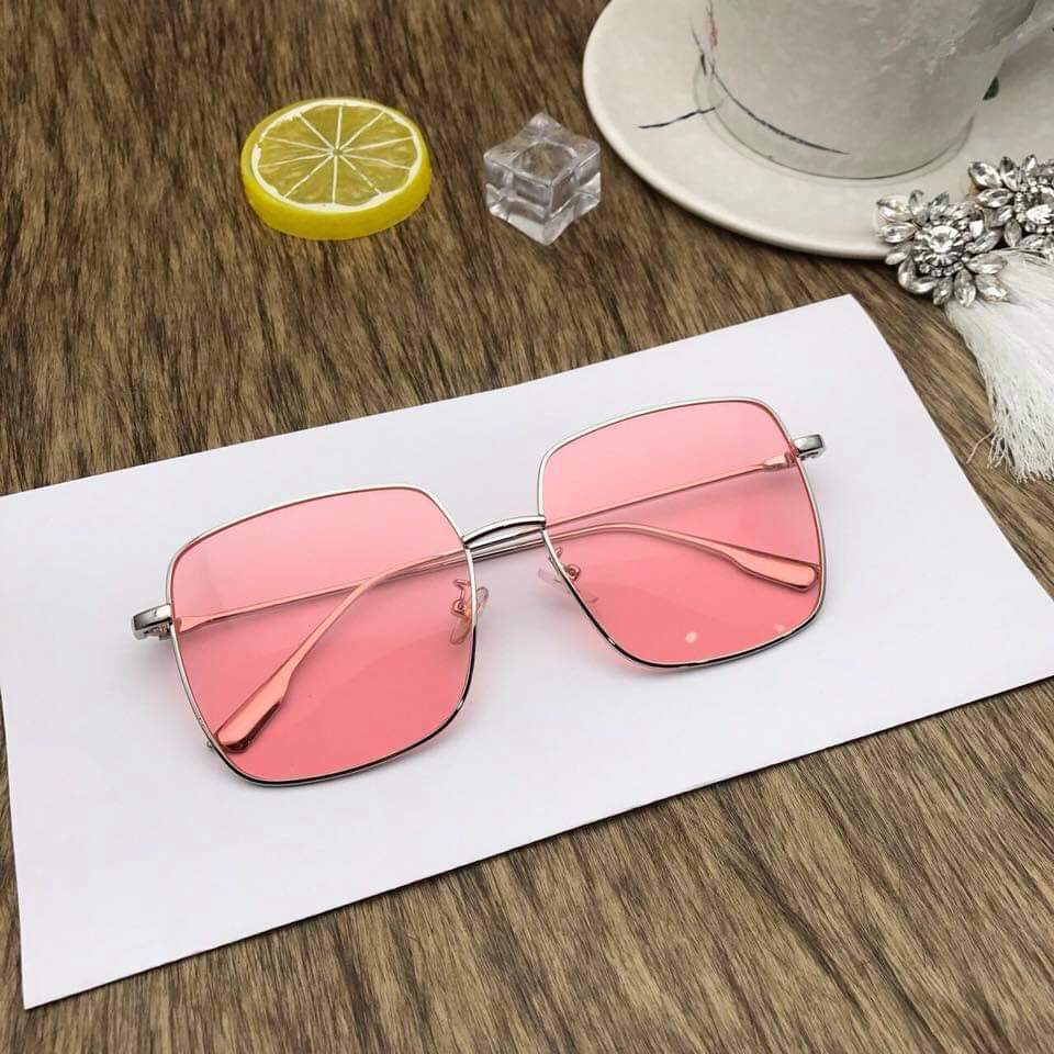 Kính râm nữ mặt vuông thời trang chống tia uv kiểu dáng sang chảnh màu hiếm - VUÔNG HỒNG