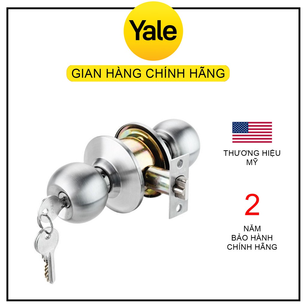 Khóa nắm tròn cửa chính Yale VCA5327 US32D ( bảo hành 2 năm ) - Hàng chính hãng