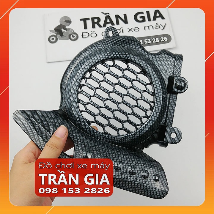 Ốp che quạt gió xe VISION năm 2021-2022-2023 đời mới nhất két nước xi inox cacbon - phụ kiện trang trí