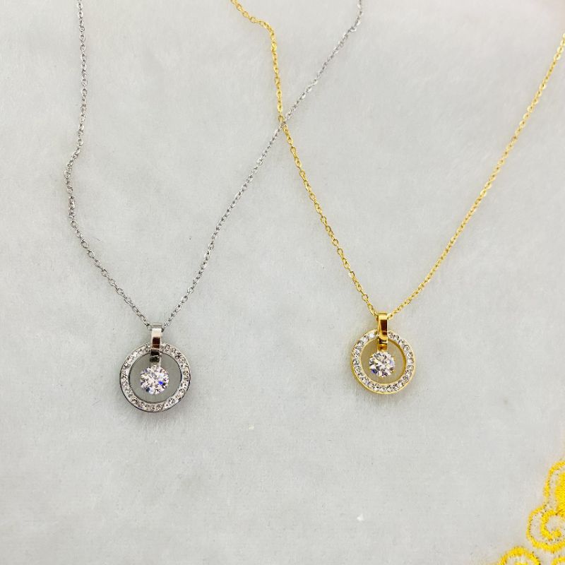 DÂY CHUYỀN TITAN ĐÍNH XOÀN & ĐÁ GIỮA