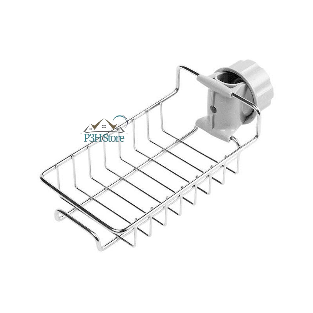 Kệ Inox gắn vào vòi nước rửa chén dùng đựng miếng bọt biển , đồ dùng rửa chén hoặc gắn vào vòi phòng tắm