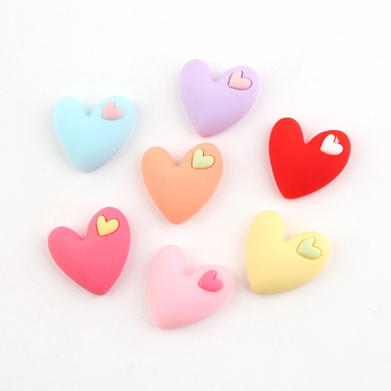 Đồ trang trí phòng charm slime hình trái tim nhiều màu, phụ kiện trang trí phòng ngủ Baby Sociu