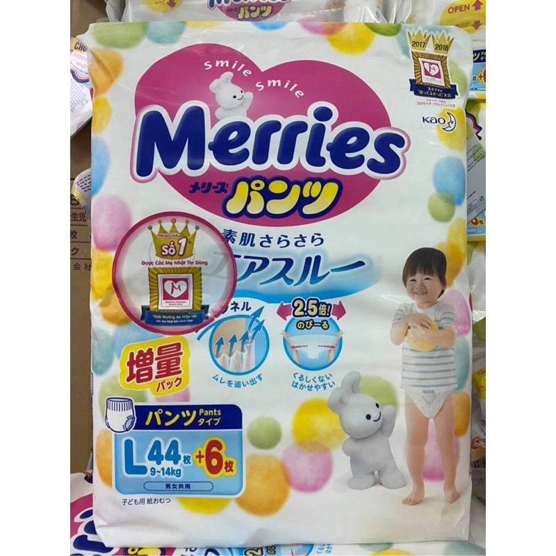TÃ QUẦN VÀ DÁN MERRIES NHẬP KHẨU L44+6/ XL38+6/ S82+6/ M64+4/ L54+4
