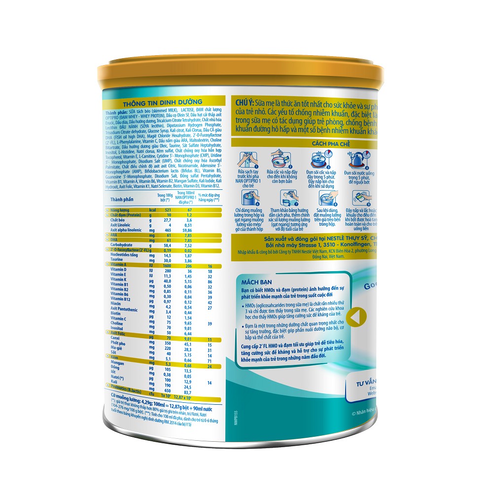 Sữa Bột Nestle NAN OPTIPRO 1 – Hộp 800gram - HMO