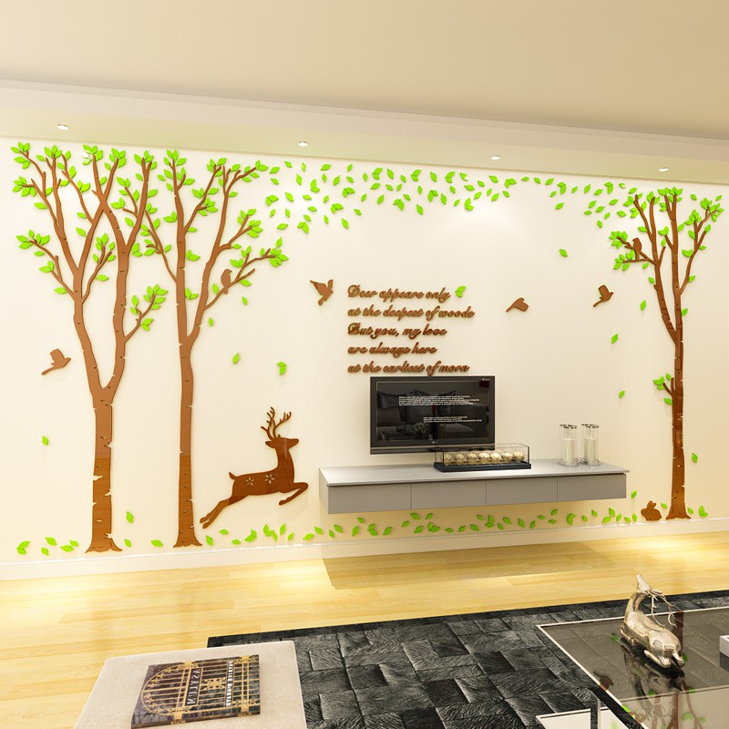 Tranh dán tường mica 3d decor khổ lớn quang cảnh thiên nhiên trang trí phòng khách, phòng ngủ Nhiều Size - EPeBen