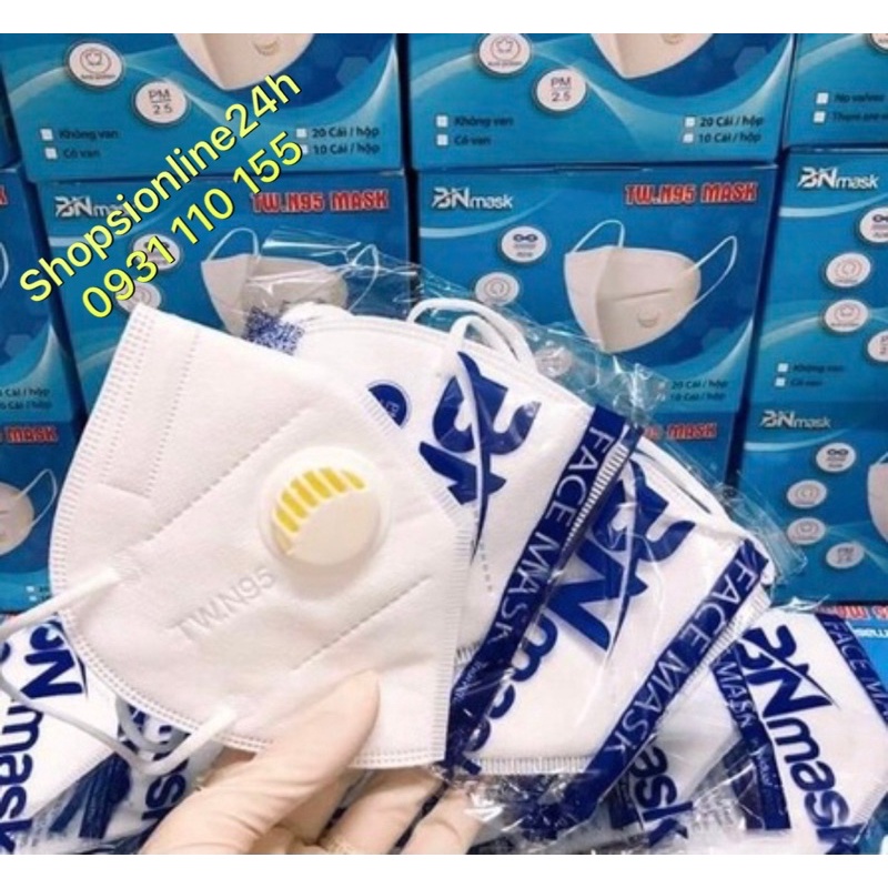 ✅ Hộp 10 cái khẩu trang N95 , KN95 có van thở TW.N95 mask , BN mask 5 lớp kháng khuẩn