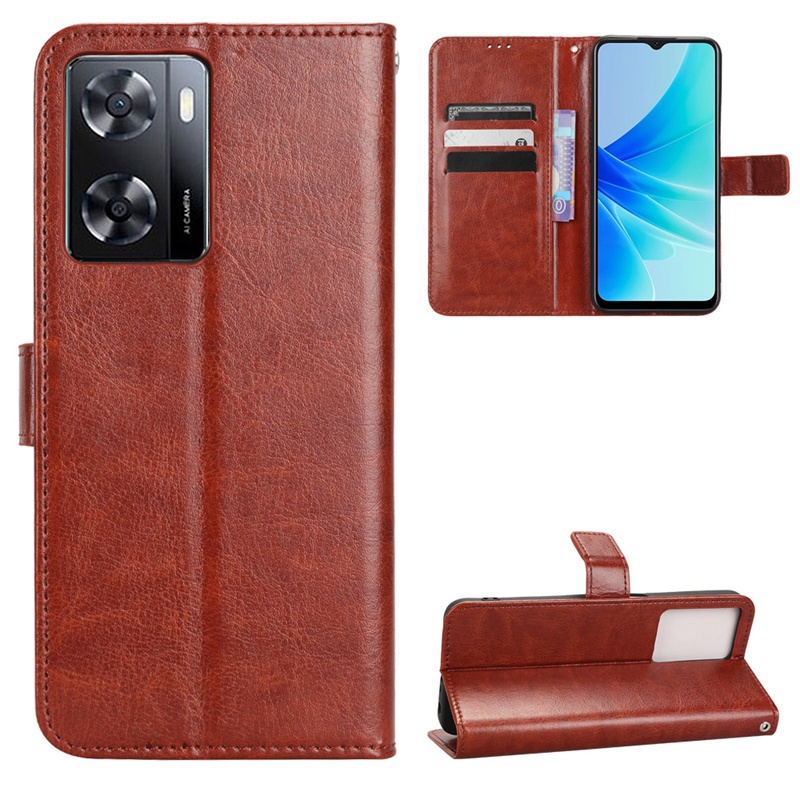 Ốp Điện Thoại Da PU Kiểu Ví Đế Lật Có Đế Cho OPPO A57 4G OPPO A57 4G