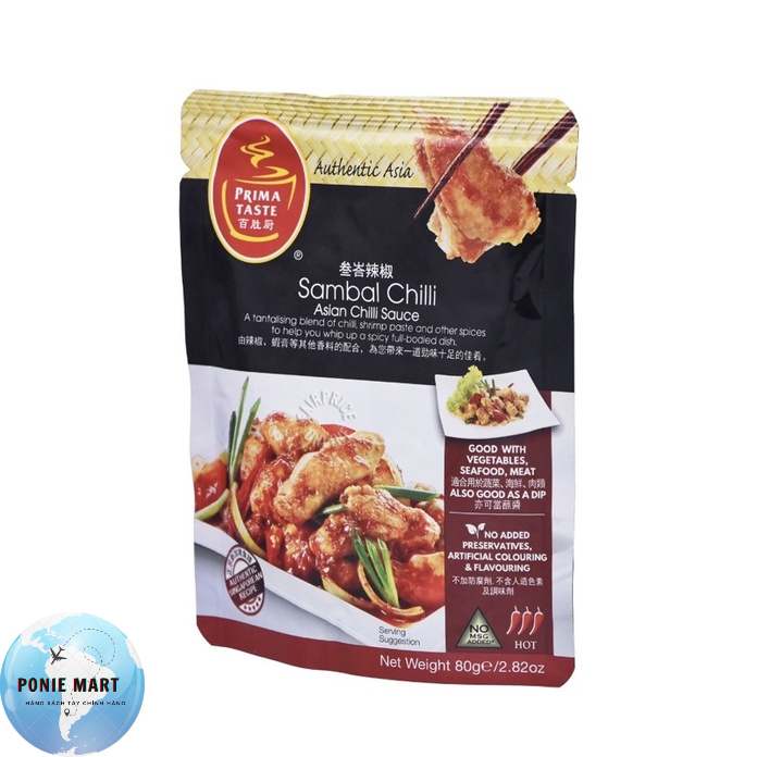 Gói gia vị sốt  Sambal Chili Singapore Primataste 80gr