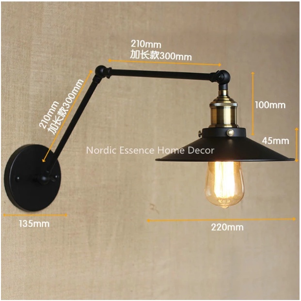 Đèn tường SuperVilighting, MS: ĐT-DPGTCN260, Trang trí phòng khách, shop, quán , Cần 400mm , Bảo hành 2 năm