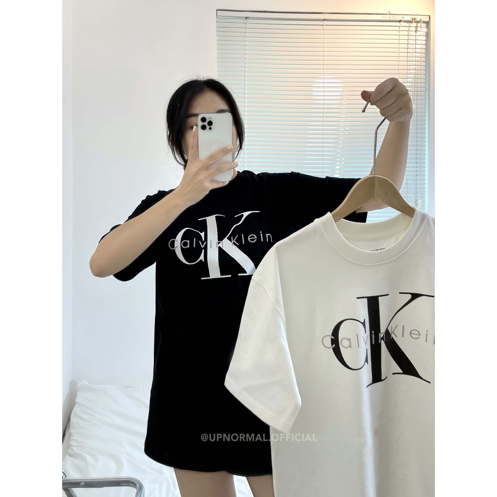 Áo thun CK form rộng tay lỡ unisex cho nam và nữ