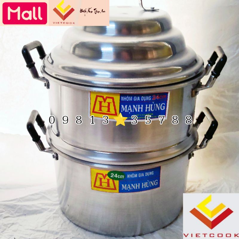 Chõ hấp đồ xôi nhôm MẠNH HÙNG size 20, 22, 24, 26, 28, 30, 32 cm chõ đồ, xửng hấp xôi 1, 2, 3, 4, 5, 6, 7, 10 cân gạo